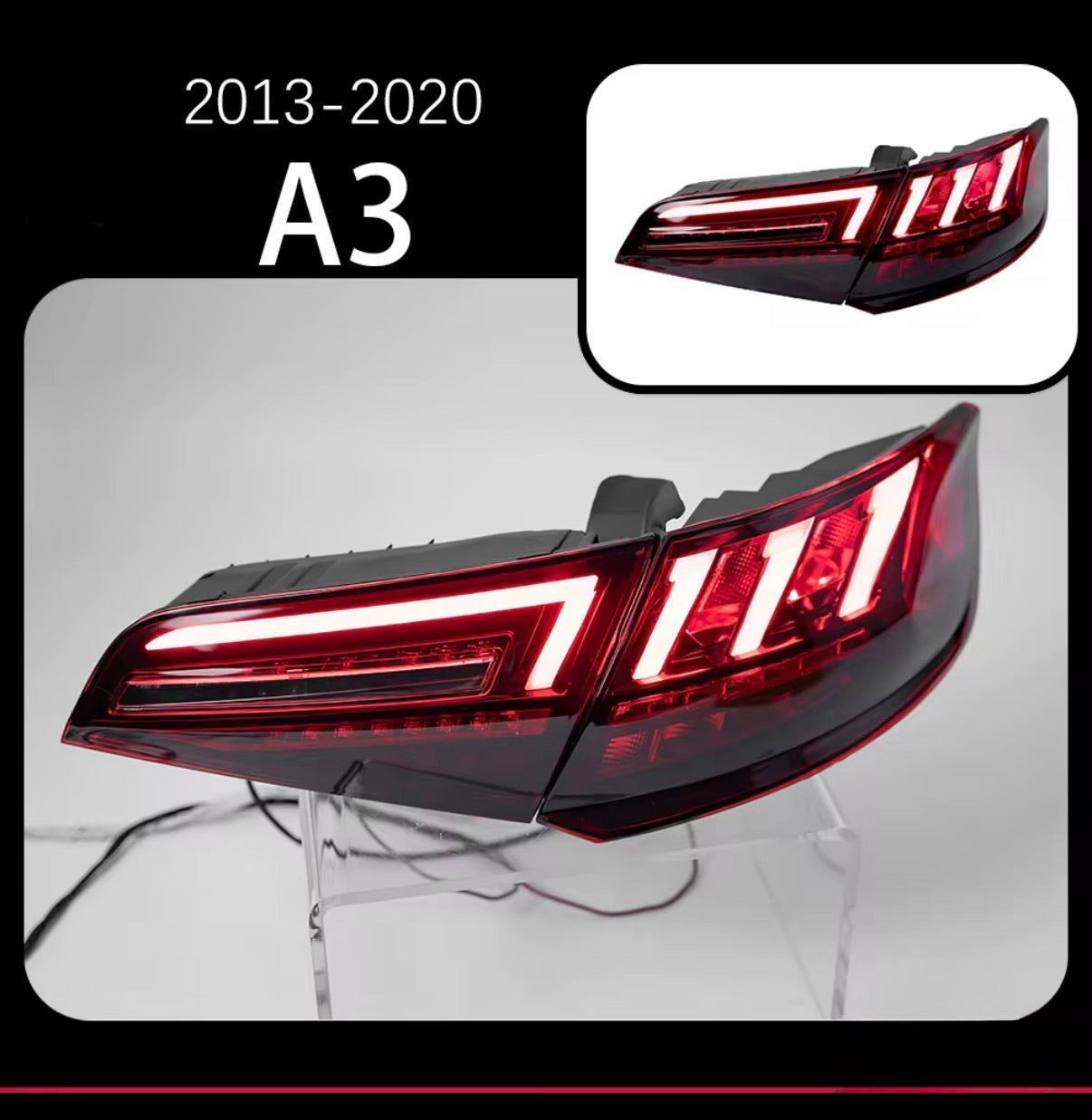 FARI POSTERIORI CUSTOM PER AUDI A3 2012-2016 - DESIGN AGGRESSIVO & SPORTIVO