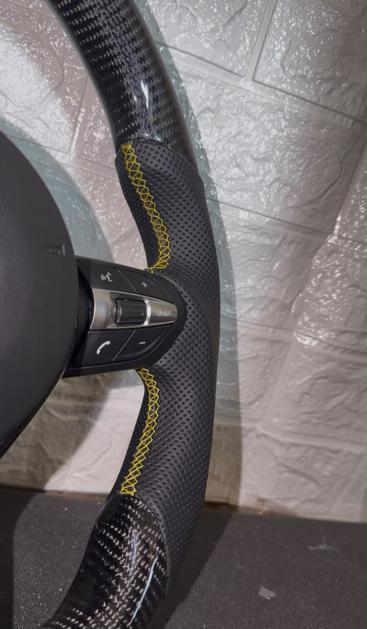 Volante per bmw con nome personalizzato ricamato, con tasti multifunzione e paddle