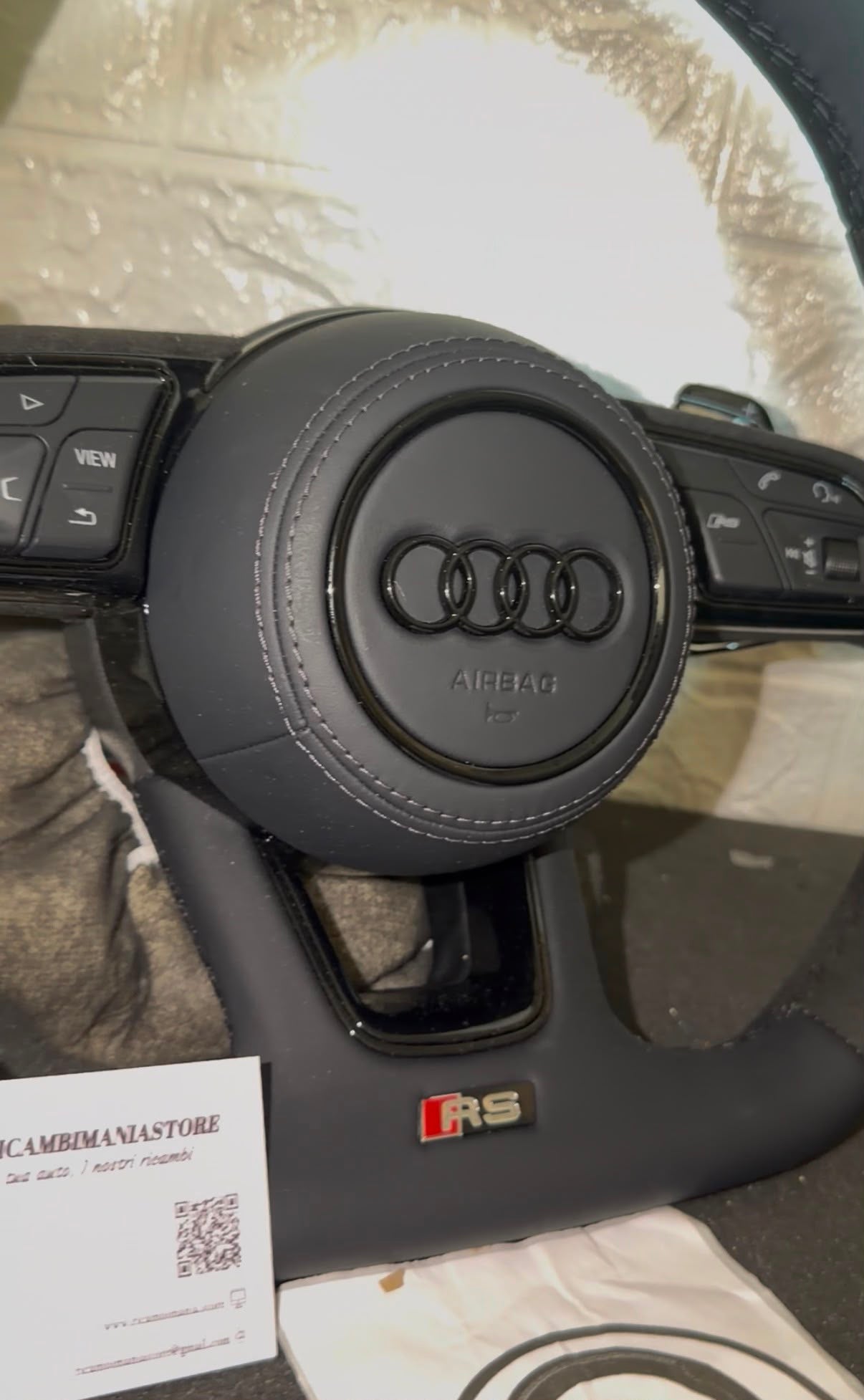 Volante Per Audi Con Alcantara & Pelle Liscia, Con Tasti Multifunzione e Paddle