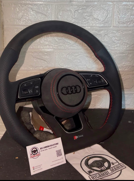 Volante Per Audi Con Alcantara & Pelle Liscia, Con Tasti Multifunzione