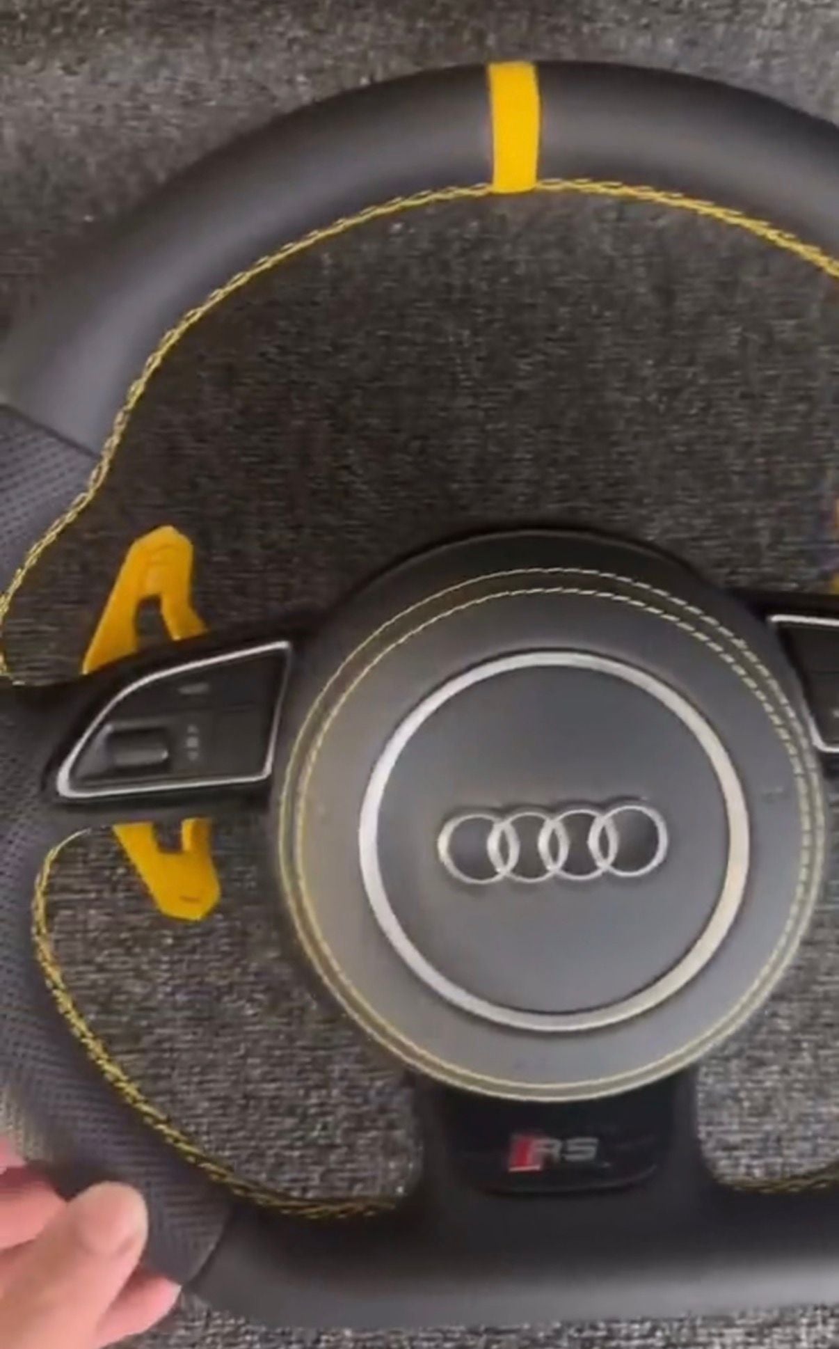 Volante Audi Con Paddle Gialli, Cuciture & Mirino Color GIallo