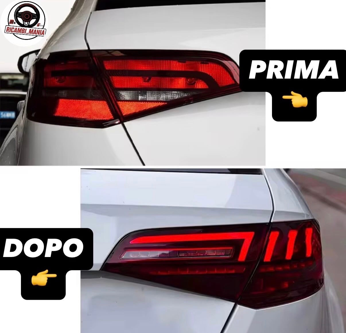 FARI POSTERIORI CUSTOM PER AUDI A3 2012-2016 - DESIGN AGGRESSIVO & SPORTIVO