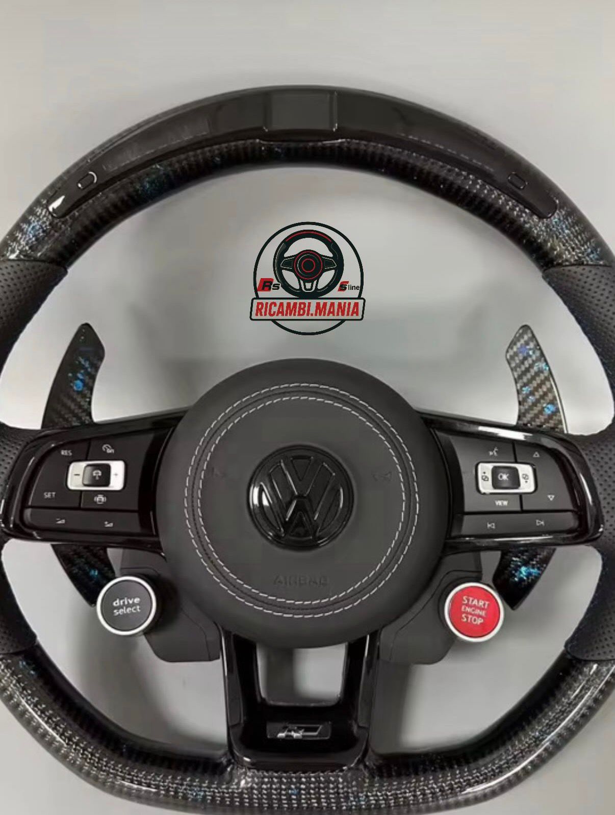 Volante Volkswagen R, Con Carbonio & Display Contagiri, Tasti Start&Stop e Drive Select