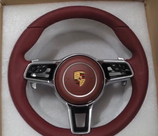 Volante Porsche in Pelle Rossa, Con Paddle