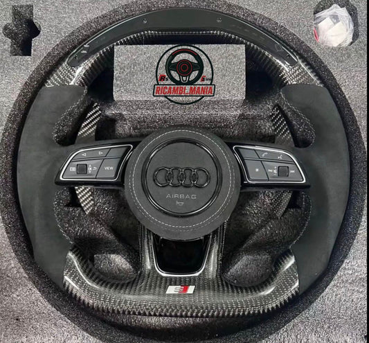 Volante Sline Con Carbonio & Alcantara, Con Paddle In Carbonio & Contagiri Led