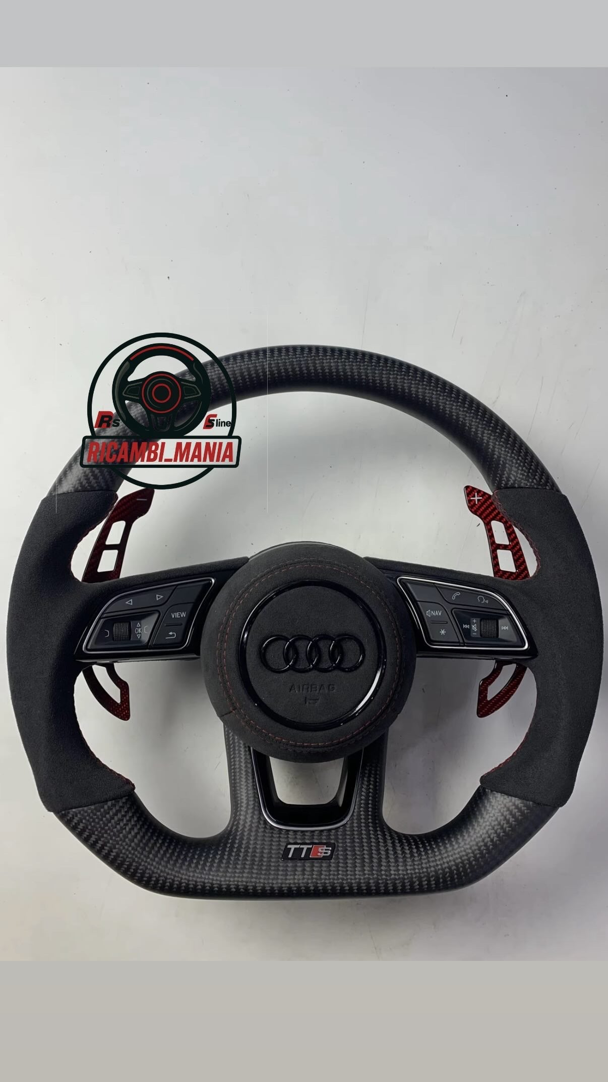 Volante Audi Con Alcantara & Carbonio, Con Paddle Rossi