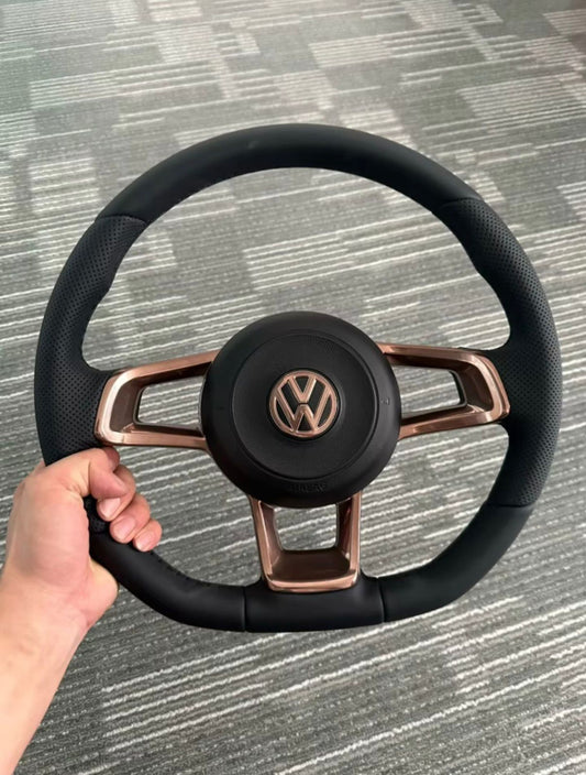 Volante volkswagen con cuciture nere