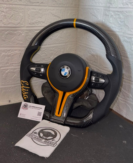 Volante per bmw con nome personalizzato ricamato, con tasti multifunzione e paddle