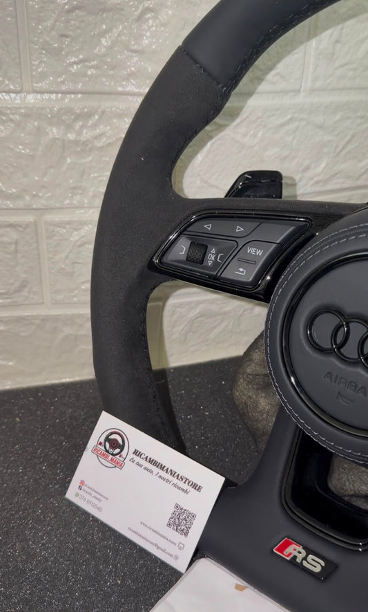 Volante Per Audi Con Alcantara & Pelle Liscia, Con Tasti Multifunzione e Paddle
