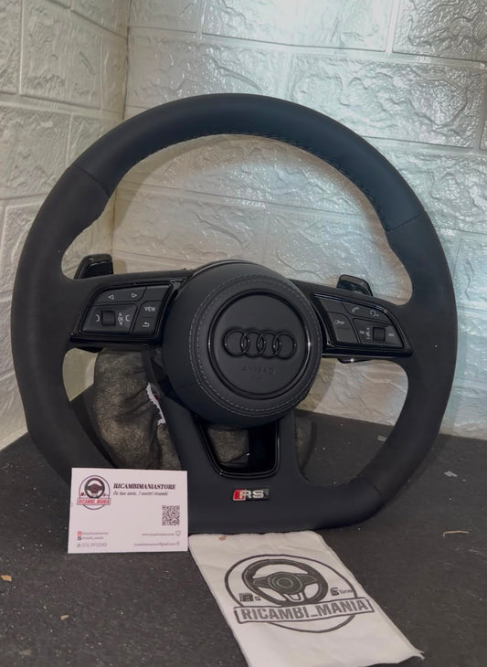 Volante Per Audi Con Alcantara & Pelle Liscia, Con Tasti Multifunzione e Paddle