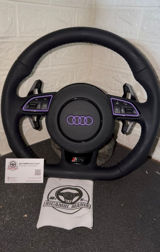 Volante Custom Con Dettagli Viola Opaco & Cuciture Nere, Con Paddle urus