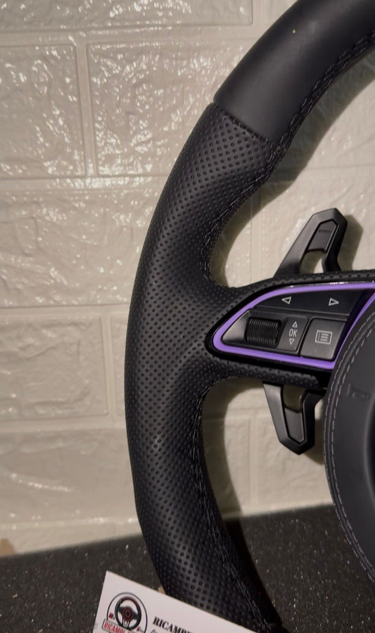 Volante Custom Con Dettagli Viola Opaco & Cuciture Nere, Con Paddle urus