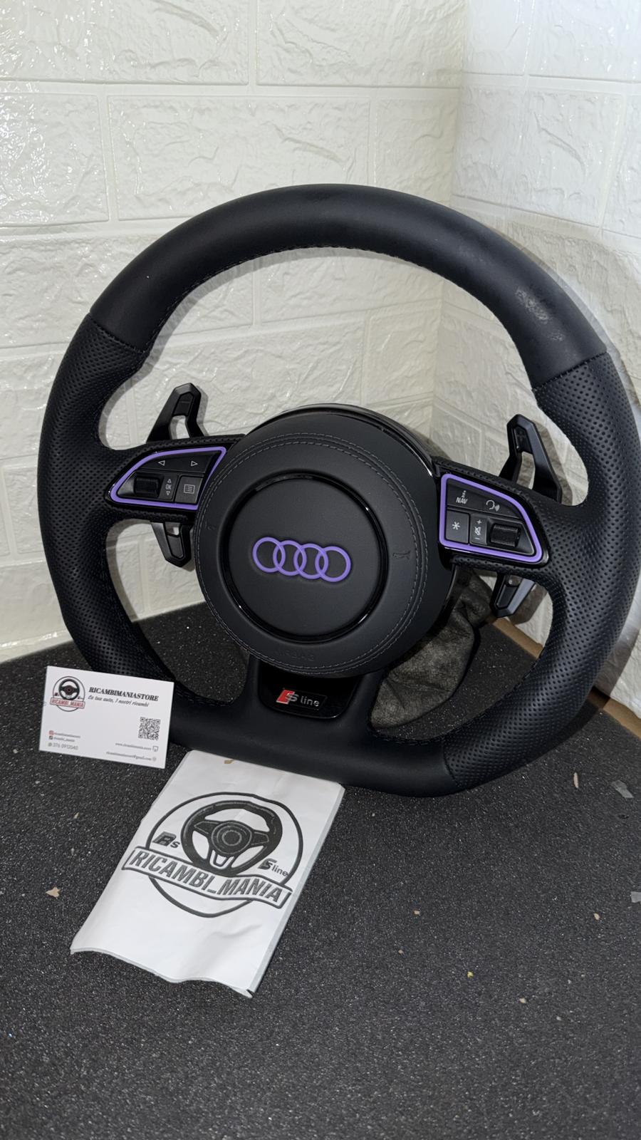 Volante Custom Con Dettagli Viola Opaco & Cuciture Nere, Con Paddle urus