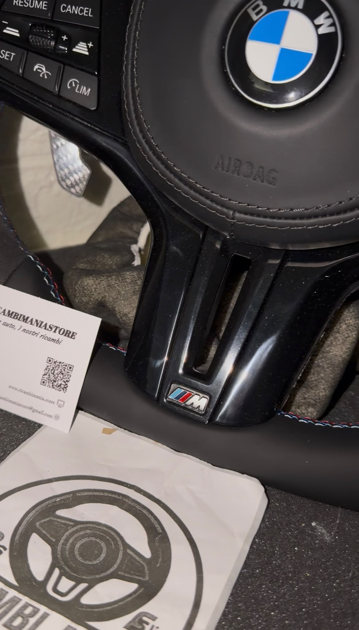 Volante Per Bmw Con Alcantara & Pelle Liscia, Con Tasti Multifunzione & Paddle