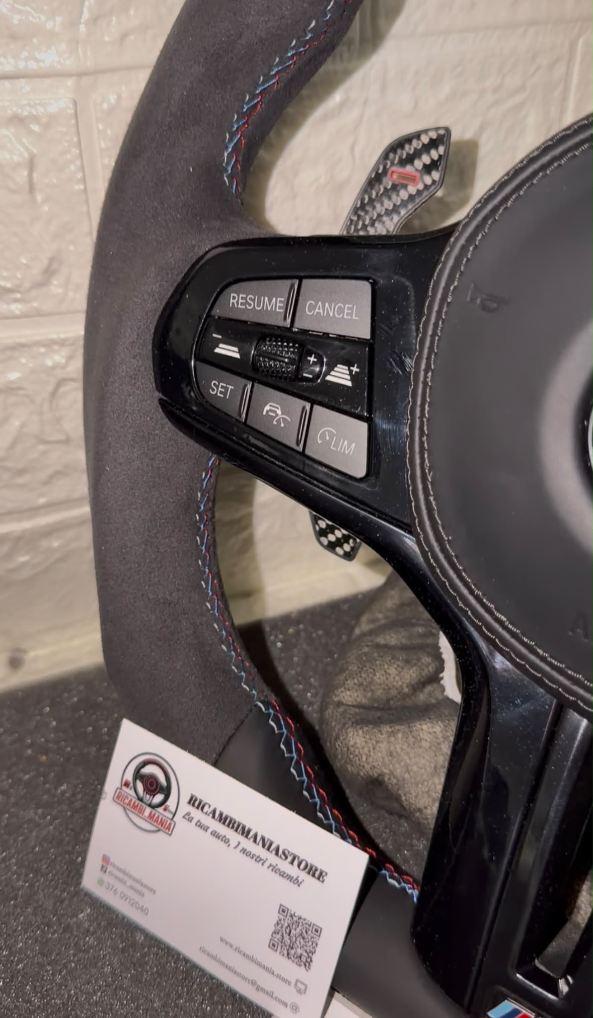 Volante Per Bmw Con Alcantara & Pelle Liscia, Con Tasti Multifunzione & Paddle