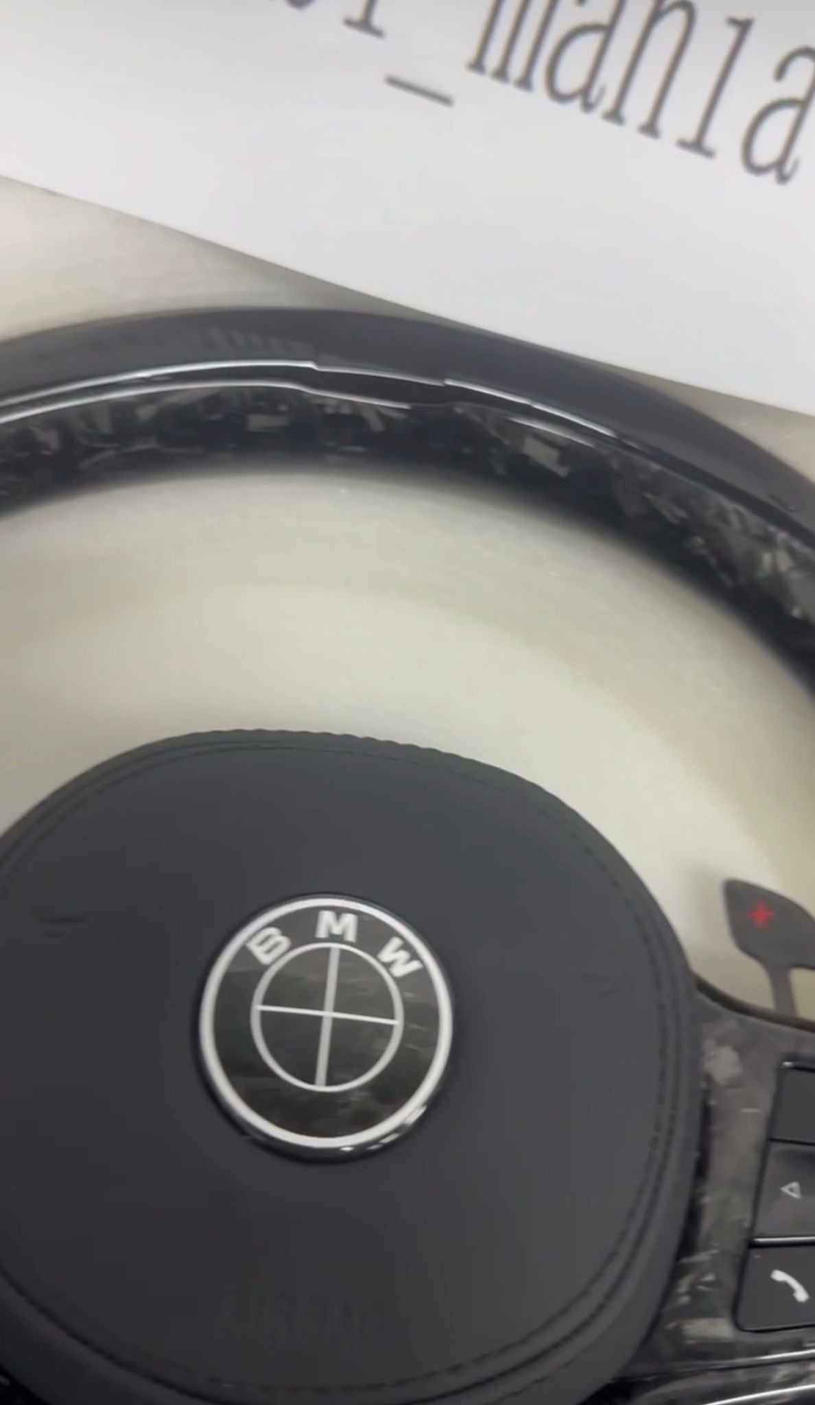 Volante BMW Stile M Sport In Carbonio Forgiato & Contagiri, con Paddle
